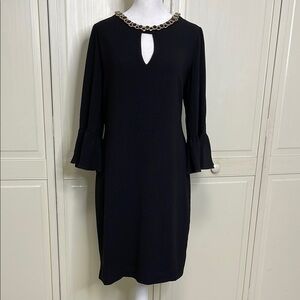 London Times Women’s Black Sheath Cocktail Dress Size 14 Elegant Sophisticated